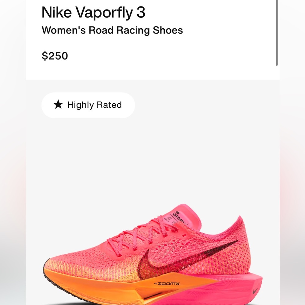Nike Vaporfly 3’s - BARELY USED, FREE SHIPPING
